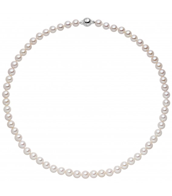 Kette mit Akoya Perlen und 925 Sterling Silber 43 cm Perlenkette - Bild 1