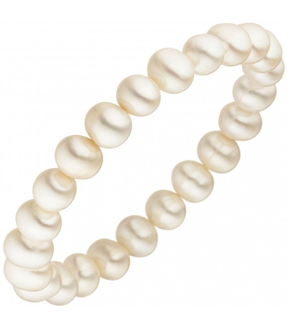 Armband mit Süßwasser Perlen 19 cm Perlenarmband elastisch - Bild 1