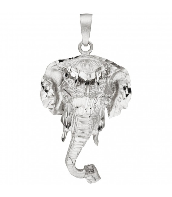 Anhänger Elefant 925 Sterling Silber teil matt Silberanhänger Elefantenanhänger - Bild 1