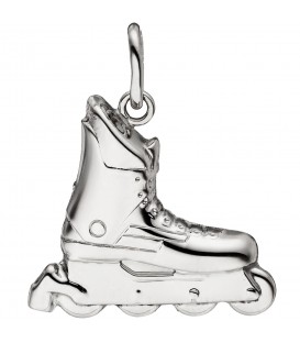 Anhänger Inline-Skate 925 Sterling Silber teil matt Silberanhänger - Bild 1
