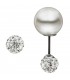 Ohrstecker Kugel doppelseitig aus Edelstahl mit Perlen und Kristallen Ohrringe - Bild 1