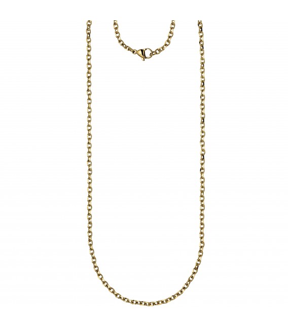 Halskette Kette Ankerkette Edelstahl gold farben beschichtet 70 cm - Bild 1