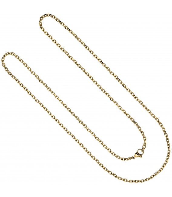Halskette Kette Ankerkette Edelstahl gold farben beschichtet 70 cm - Bild 2