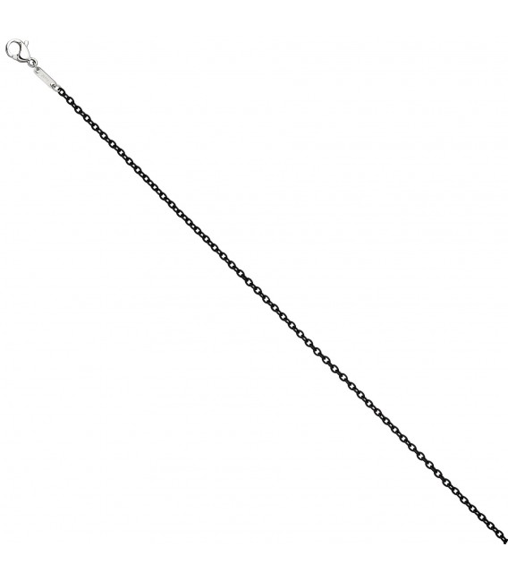 Rundankerkette Edelstahl schwarz lackiert 42 cm Kette Halskette Karabiner - Bild 3