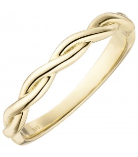 Damen Ring geflochten 585 Gold Gelbgold Goldring - Bild 1