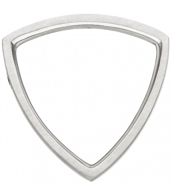 Damen Ring dreieckig Dreieck 950 Platin matt 1 Diamant Brillant Platinring - Bild 2