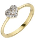 Damen Ring Herz 375 Gold Gelbgold - 50328