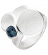 Damen Ring 925 Sterling Silber matt eismatt 1 Blautopas blau - Bild 2