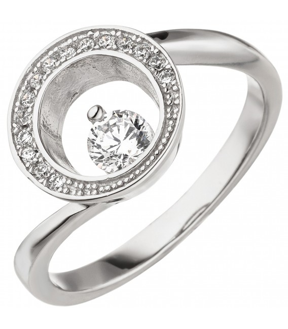 Damen Ring 925 Sterling Silber 16 Zirkonia Silberring - Bild 1