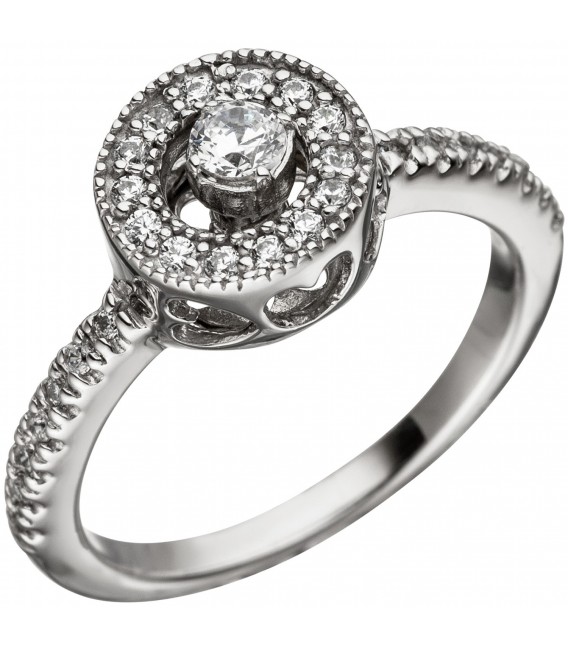 Damen Ring 925 Sterling Silber mit Zirkonia Silberring - Bild 1