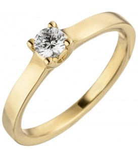 Damen Ring 585 Gold Gelbgold 1 Diamant Brillant 0