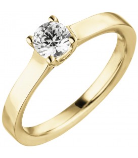 Damen Ring 585 Gold Gelbgold 1 Diamant Brillant 0