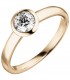Damen Ring 585 Gold Rotgold 1 Diamant Brillant 0