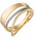 Damen Ring breit mehrreihig 585 Gold Gelbgold 24 Diamanten Brillanten Goldring - Bild 1