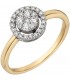 Damen Ring 585 Gold Gelbgold Weißgold bicolor 28 Diamanten Brillanten Goldring - Bild 1