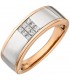 Damen Ring 585 Gold Rotgold bicolor 9 Diamanten Princess Schliff - Bild 1