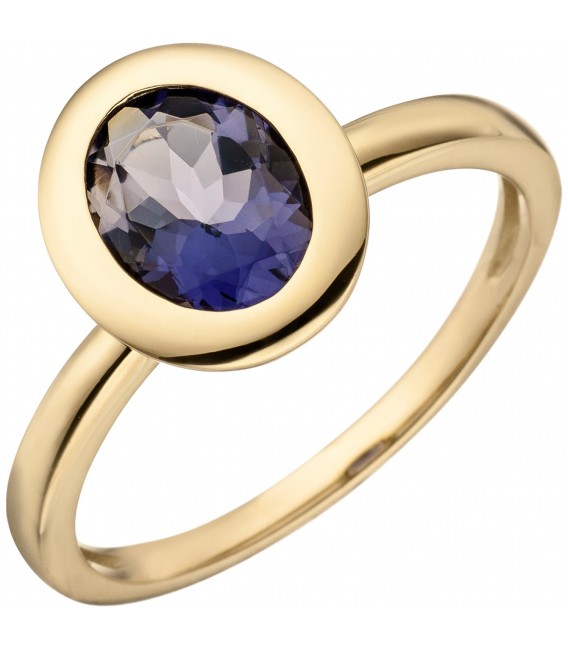 Damen Ring 585 Gold Gelbgold 1 Iolith Goldring Iolithring - Bild 1