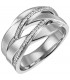 Damen Ring breit 925 Sterling Silber 34 Zirkonia Silberring - Bild 1