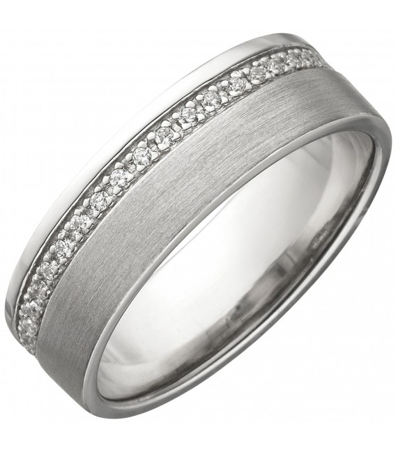 Damen Ring 925 Sterling Silber matt mit Zirkonia rundum Silberring - Bild 1