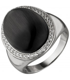 Damen Ring 925 Sterling Silber 1 Monstein-Imitation 38 Zirkonia Silberring - Bild 1