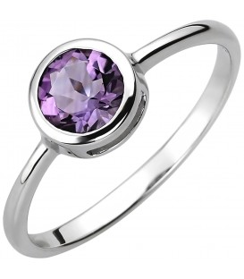 Damen Ring 925 Sterling Silber 1 Amethyst lila violett Silberring - Bild 1