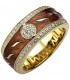 Damen Ring 925 Sterling Silber gold vergoldet 67 Zirkonia und Emaille-Einlage - Bild 1